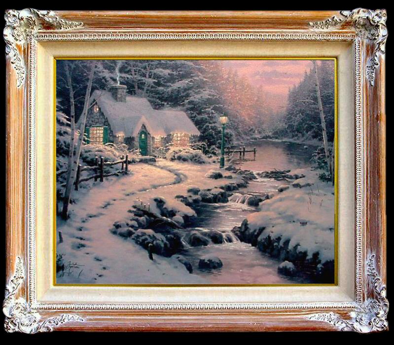 Evening Glow (Christmas Cottage X) by Thomas Kinkade 16x20 Signed and