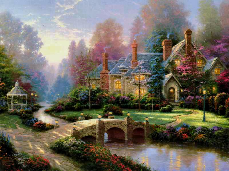 Beyond Spring Gate (Spring Gate II) by Thomas Kinkade 12x16 Classic