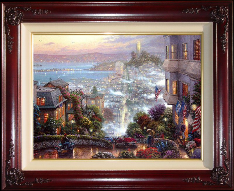 San Francisco, Lombard Street by Thomas Kinkade LARGE 25½x34 Signed and