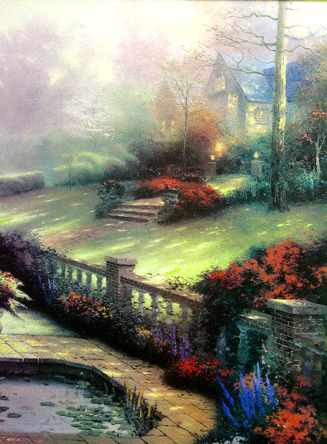 Gardens Beyond Autumn Gate (Autumn Gate III) by Thomas Kinkade 12x16