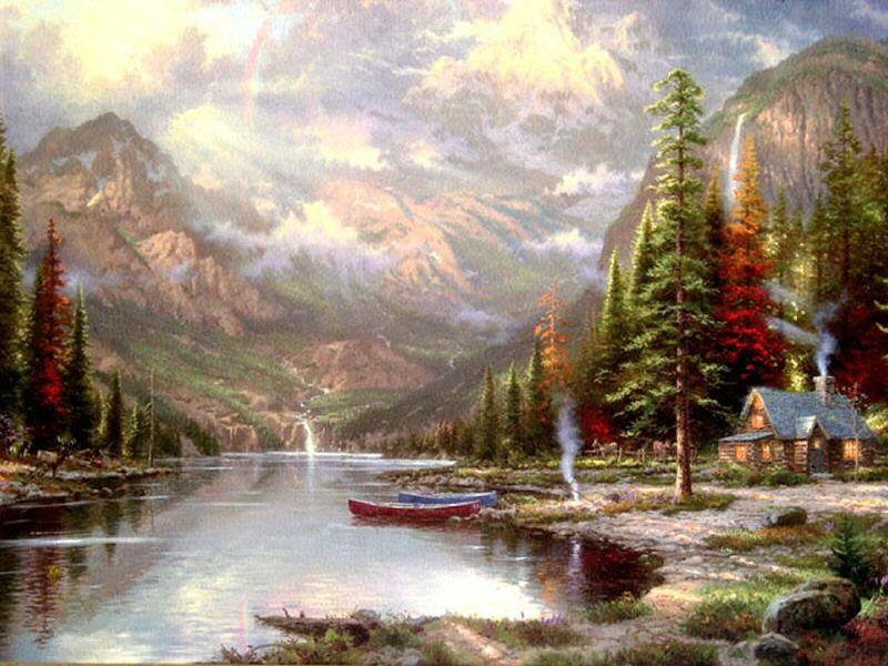 Mountain Majesty (Beginning of a Perfect Day III) by Thomas Kinkade
