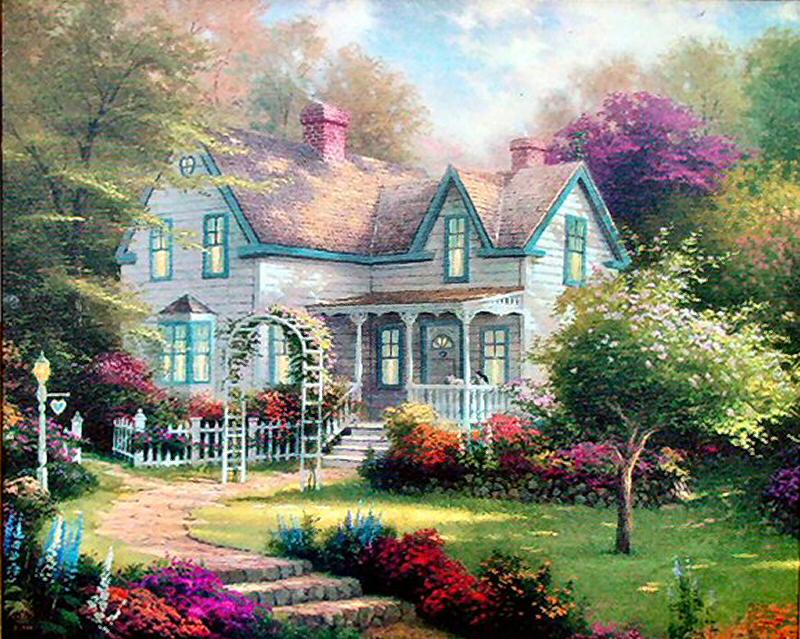 Home is Where the Heart Is II Thomas Kinkade 20x24 Signed and Numbered