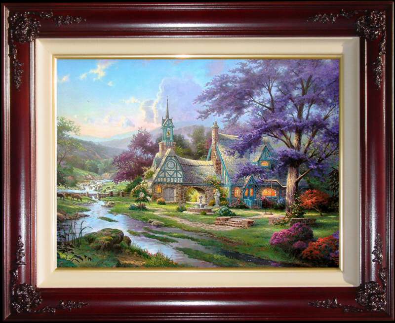 Clocktower Cottage (Streams of Time I) by Thomas Kinkade 18x27