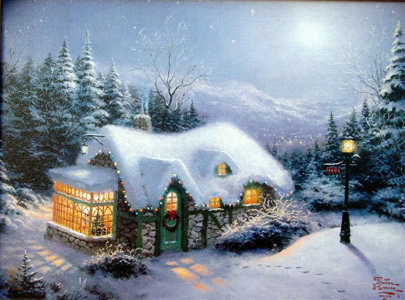 Silent Night (Christmas Cottage III) by Thomas Kinkade Silent Night (Christmas Cottage III) by Thomas Kinkade