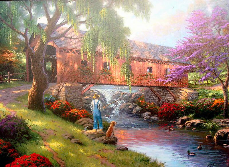 Old Fishing Hole by Thomas Kinkade