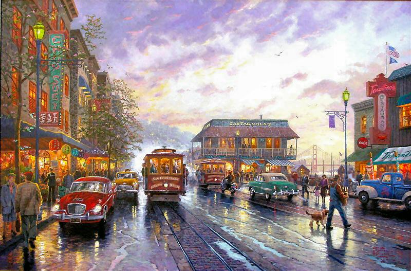 City by the Bay (San Francisco) by Thomas Kinkade 18x27 Signed and