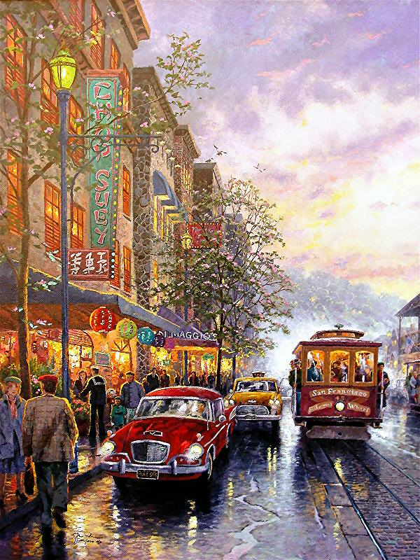 City by the Bay (San Francisco) by Thomas Kinkade 18x27 Signed and