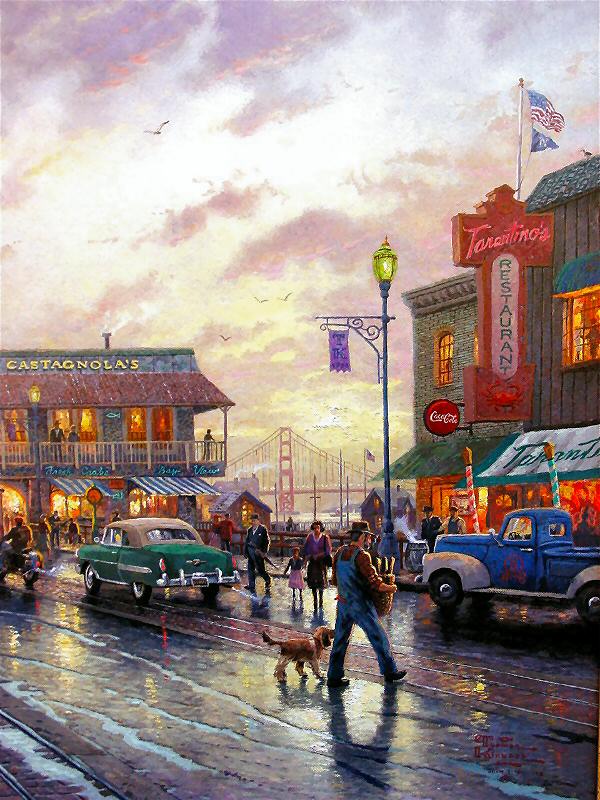 City by the Bay (San Francisco) by Thomas Kinkade 18x27 Signed and
