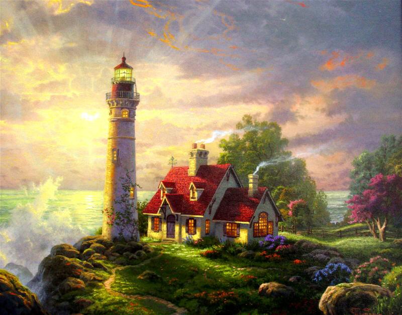 The Guiding Light (Lights of Inspiration I) by Thomas Kinkade 18x36