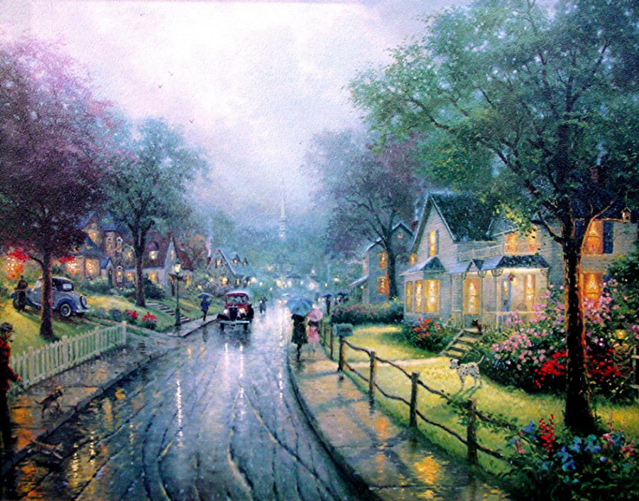 Hometown Memories (Hometown Memories I) by Thomas Kinkade LARGE 24x30