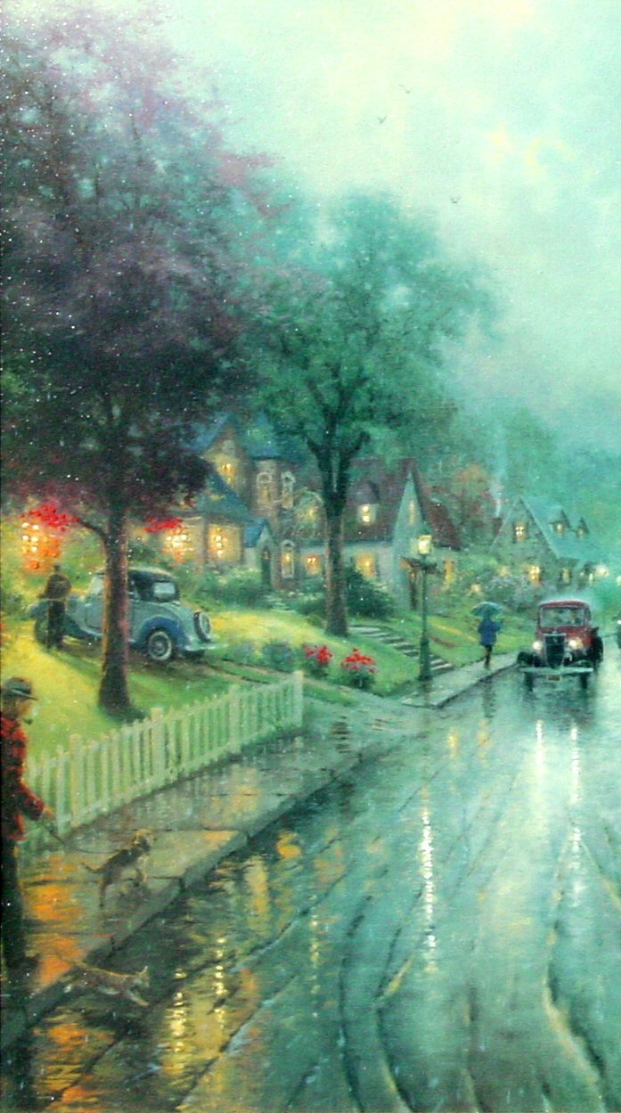 Hometown Memories (Hometown Memories I) by Thomas Kinkade 12x16 Classic