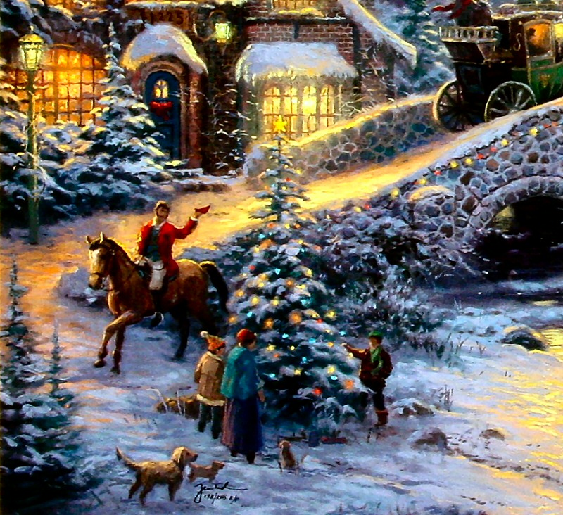 Spirit of Christmas by Thomas Kinkade 18x27 Gallery Proof G/P Limited Edition Framed Canvas