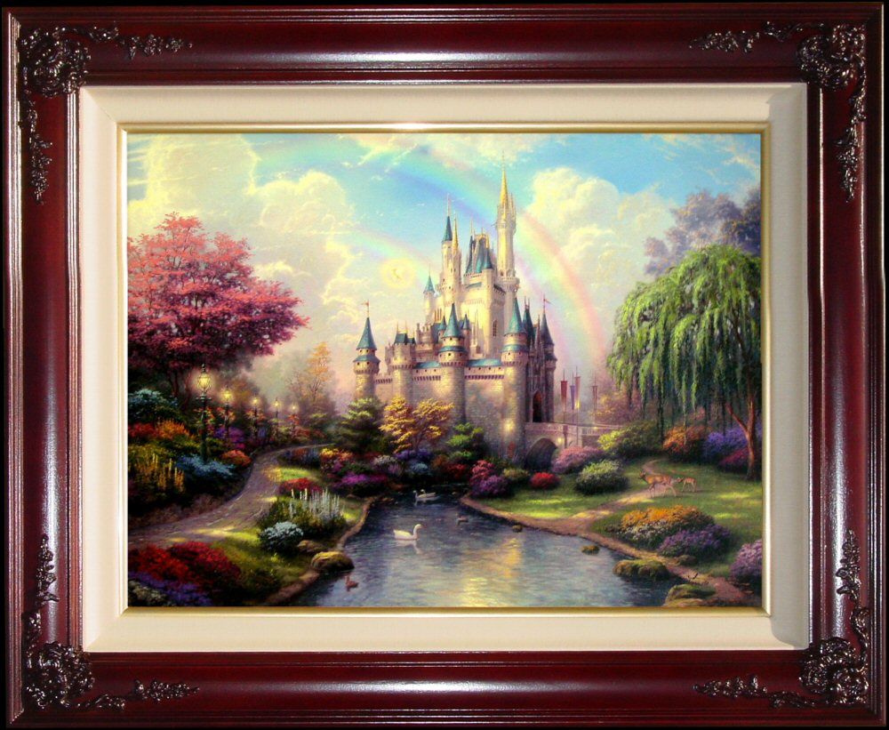 A New Day at the Cinderella Castle by Thomas Kinkade 18x24 Signed and