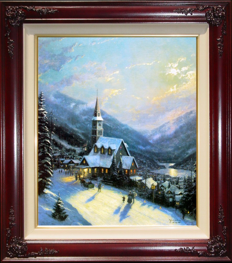 Moonlit Village (Moonlit Village I) by Thomas Kinkade 16x20 Signed and