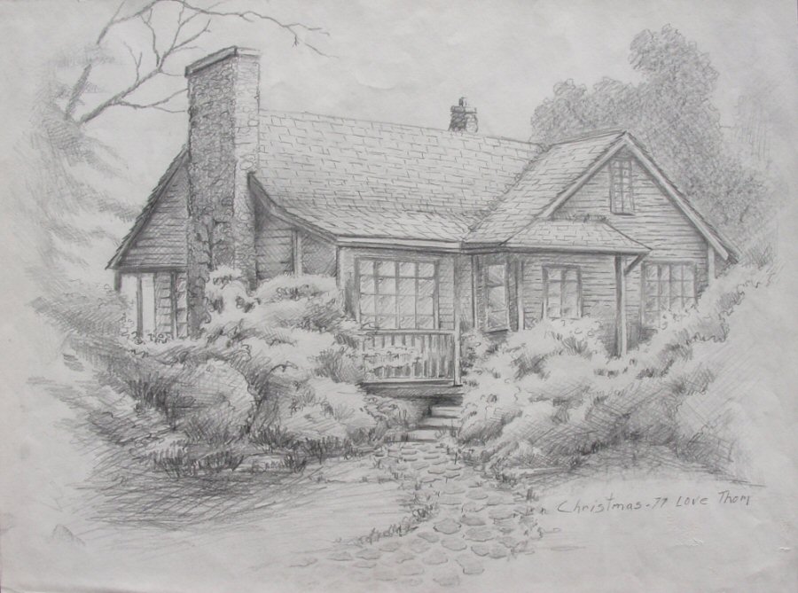 the-christmas-cottage-original-hand-sketch-by-thomas-kinkade